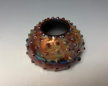 Load image into Gallery viewer, Rainbow Copper Raku Mini Urchin AirPlant Vase #10
