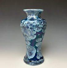 Load image into Gallery viewer, Crystalline Glazed Vase in Atlantic Storm Blue #2
