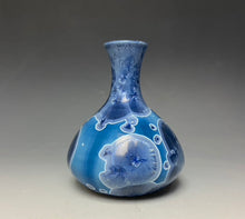 Load image into Gallery viewer, Crystalline Glazed Mini Vase in Atlantic Storm Blue
