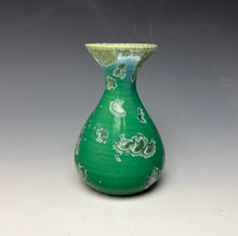 Load image into Gallery viewer, Emerald Green &amp; Silver Crystalline Glazed Mini Vase #2
