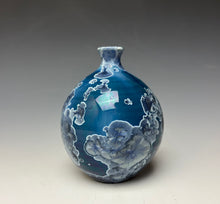 Load image into Gallery viewer, Crystalline Glazed Mini Vase in Atlantic Storm Blue 3
