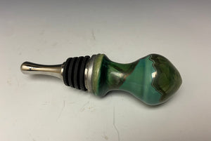 Crystalline Glazed Bottle Stopper- Jade Green