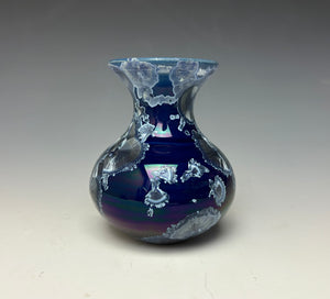 Winter Sky Blue Crystalline Glazed Mini Vase 7
