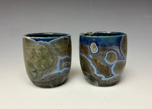 Load image into Gallery viewer, Cobalt Galaxy Crystalline Glazed Sake Cup
