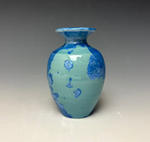 Load image into Gallery viewer, Light Teal Blue Crystalline Glazed Mini Vase 3
