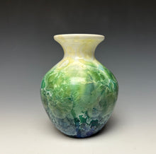 Load image into Gallery viewer, Crystalline Mini Vase in Ivory, Green and Blue 2
