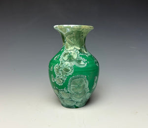 Emerald Green Crystalline Glazed Mini Vase 7