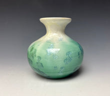 Load image into Gallery viewer, Crystalline Mini Vase in Ivory and Green 2
