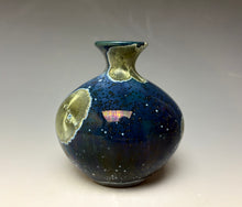 Load image into Gallery viewer, Deep Aquamarine Galaxy Crystalline Glazed Mini Vase

