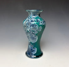 Load image into Gallery viewer, Aqua Crystalline Glazed Vase
