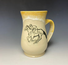 Load image into Gallery viewer, Galloping Horse &amp; Rider Mug - Sunshine Yellow
