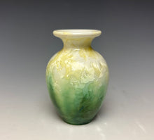 Load image into Gallery viewer, Crystalline Mini Vase in Ivory and Green 2
