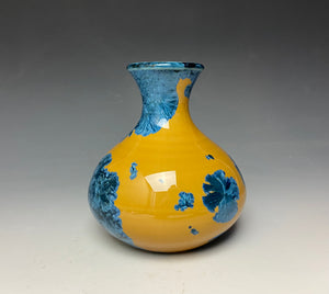 Blue and Orange Crystalline Mini Vase