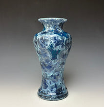 Load image into Gallery viewer, Crystalline Glazed Vase in Atlantic Storm Blue #2
