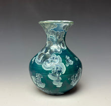 Load image into Gallery viewer, Aqua Crystalline Glazed Mini Vase
