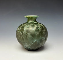 Load image into Gallery viewer, Green Galaxy Crystalline Glazed Mini Vase #2
