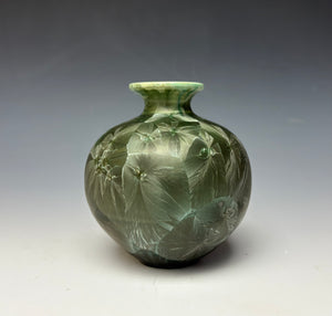 Green Galaxy Crystalline Glazed Mini Vase #2
