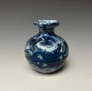 Crystalline Glazed Mini Vase in Atlantic Storm Blue 3