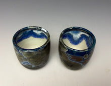 Load image into Gallery viewer, Cobalt Galaxy Crystalline Glazed Sake Cup
