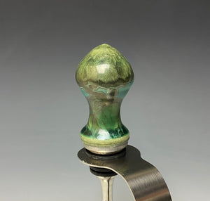 Crystalline Glazed Bottle Stopper- Jade Green