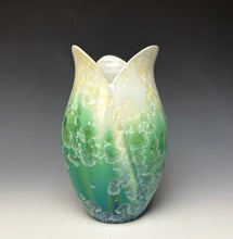 Load image into Gallery viewer, Tulip Vase- Ivory, emerald and blue
