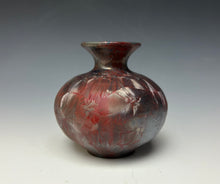 Load image into Gallery viewer, Cobalt &amp; Ruby Galaxy Crystalline Glazed Mini Vase
