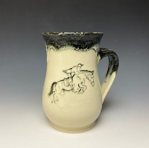 Jumping Horse & Rider Mug - Jet Black