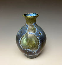 Load image into Gallery viewer, Cobalt Galaxy Crystalline Glazed Mini Vase
