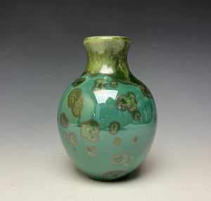 Emerald Green Crystalline Glazed Mini Vase 5