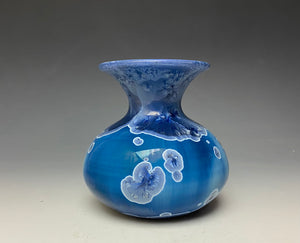 Crystalline Glazed Mini Vase in Atlantic Storm Blue 2