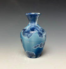 Load image into Gallery viewer, Crystalline Glazed Mini Vase in Atlantic Storm Blue 3
