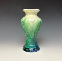 Load image into Gallery viewer, Crystalline Vase in Ivory, Green and Blue
