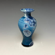 Load image into Gallery viewer, Crystalline Glazed Mini Vase in Atlantic Storm Blue 4
