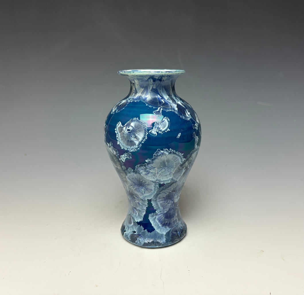 Crystalline Glazed Mini Vase in Atlantic Storm Blue 4