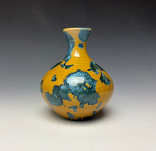 Load image into Gallery viewer, Blue and Orange Crystalline Mini Vase
