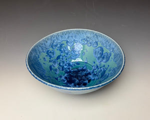 Teal Crystalline Glazed Bowl