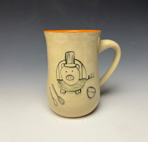 Chef Pig Mug - Orange