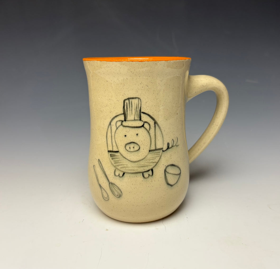 Chef Pig Mug - Orange