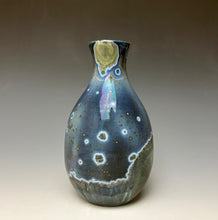 Load image into Gallery viewer, Cobalt Galaxy Crystalline Glazed Mini Vase 4
