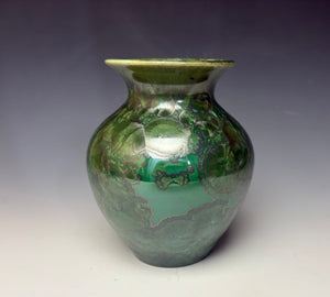 Emerald Green Crystalline Glazed Vase 3