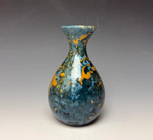Load image into Gallery viewer, Blue and Orange Crystalline Mini Vase 2
