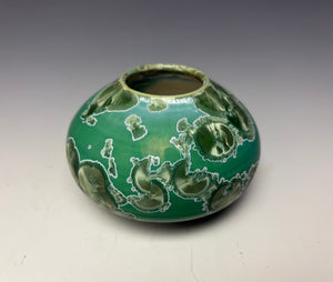 Emerald Green Crystalline Glazed Mini Vase 9