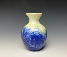 Load image into Gallery viewer, Crystalline Mini Vase in Ivory and Blue
