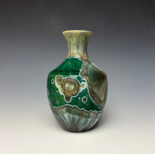 Load image into Gallery viewer, Green Galaxy Crystalline Glazed Mini Vase 3

