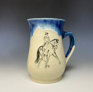 Dressage Horse & Rider Mug - Deep Blue