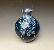 Load image into Gallery viewer, Crystalline Glazed Vase in Atlantic Storm Blue #2
