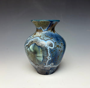 Cobalt Galaxy Crystalline Glazed Mini Vase 4