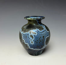 Load image into Gallery viewer, Cobalt Galaxy Crystalline Glazed Mini Vase
