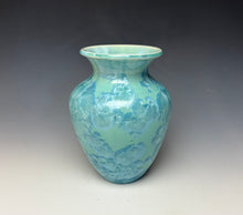 Load image into Gallery viewer, Light Teal Crystalline Glazed Vase
