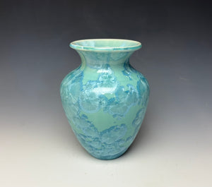 Light Teal Crystalline Glazed Vase